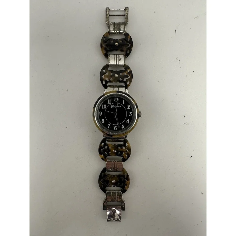 Brighton Monarch Ladies Watch New Battery TORTOISE 35MM‎ 6.75